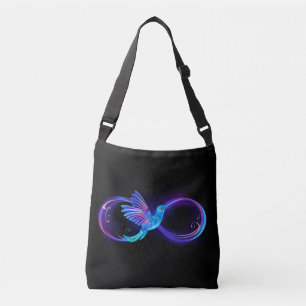 Bolsa Ajustável Símbolo Neon Infinity com Hummingbird brilhante
