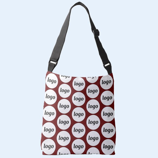 Bolsa Ajustável Simple Logo Pattern Business Burgundy (Simple logo pattern business branding promotional cross body bag)