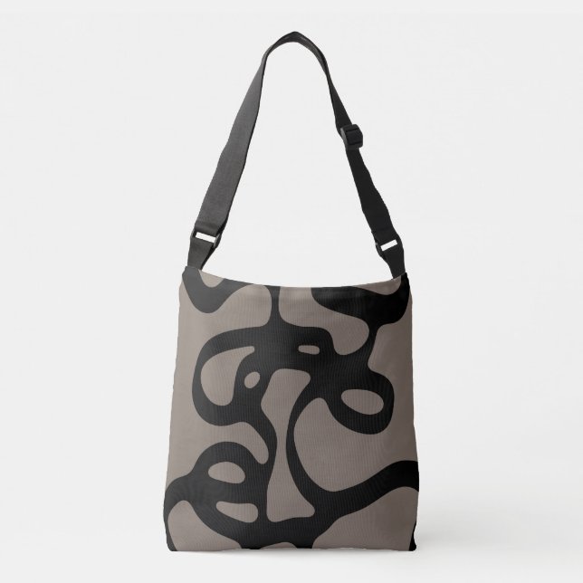 Bolsa Ajustável Sinais distantes: Abstrato preto e Cinza (Frente)