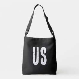 Bolsa Ajustável Sinais modernos de monograma preto e branco