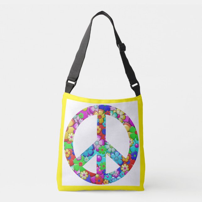 Bolsa Ajustável Sinal de paz HippyTote (Frente)