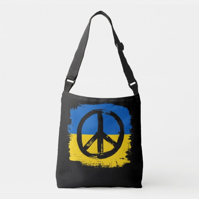 Bolsa Ajustável Sinal de paz, Paz para a Ucrânia (Frente)