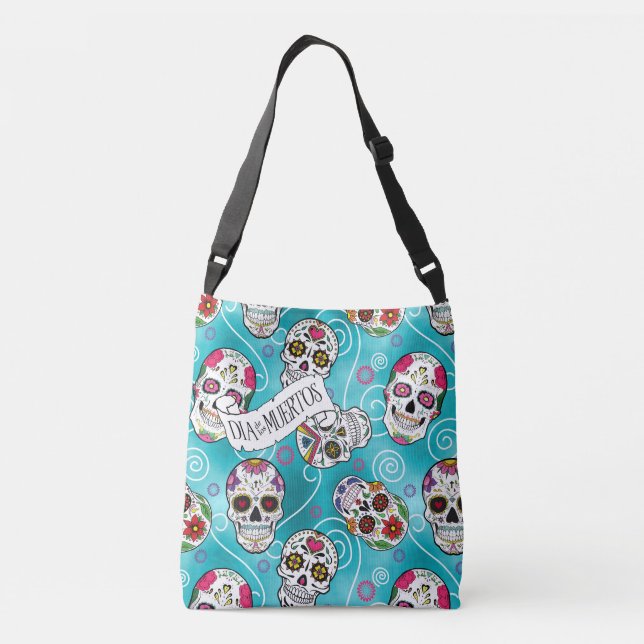 Bolsa Ajustável Skulls and Swirls Turquoise ID725 (Verso)