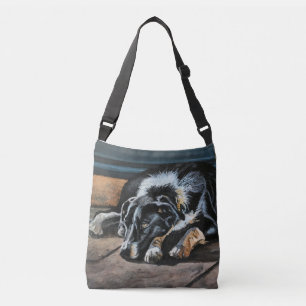 Bolsa Ajustável Sleepy Border Collie Cross-Body Bag