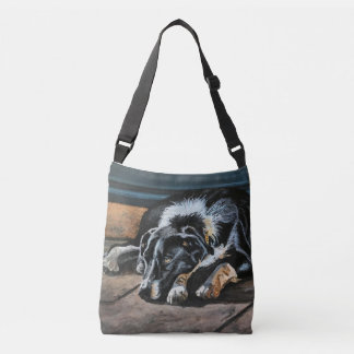 Bolsa Ajustável Sleepy Border Collie Cross-Body Bag