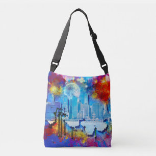 Bolsa Ajustável SlipperyJoe NYC grafite lua cercada por redemoinho