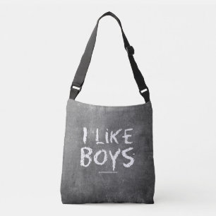 Bolsa Ajustável SlipperyJoe's Eu Gosto de Meninos quadro negro suj