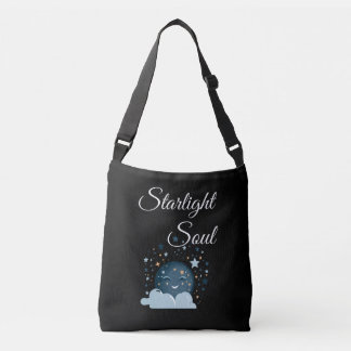 Bolsa Ajustável smiling moon with stars joyful dreamy night women 