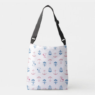 Bolsa Ajustável Snoopy Nautical Anchor Pattern