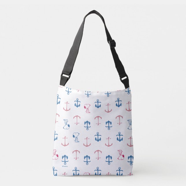 Bolsa Ajustável Snoopy Nautical Anchor Pattern (Frente)
