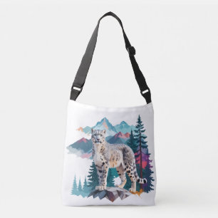 Bolsa Ajustável Snow Leopard Vetor Art Animal Na Majestosa