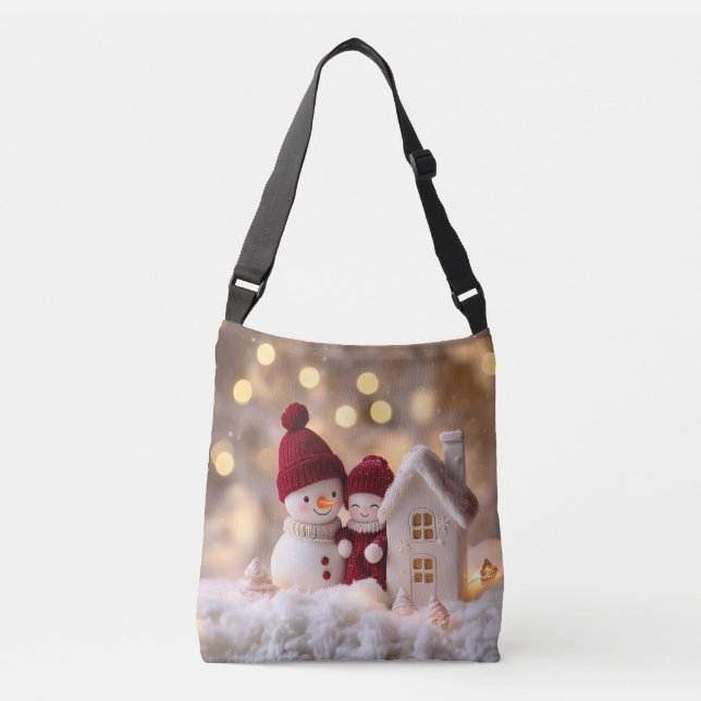 Bolsa Ajustável Snowman Frosty Siblings Winter Joy (Frente)