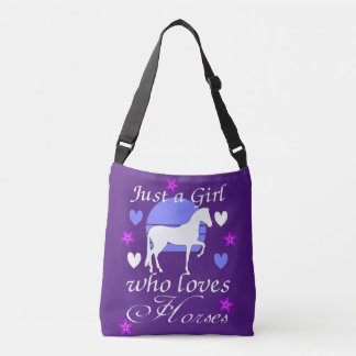 Bolsa Ajustável Só uma garota que ama cavalos em roxo