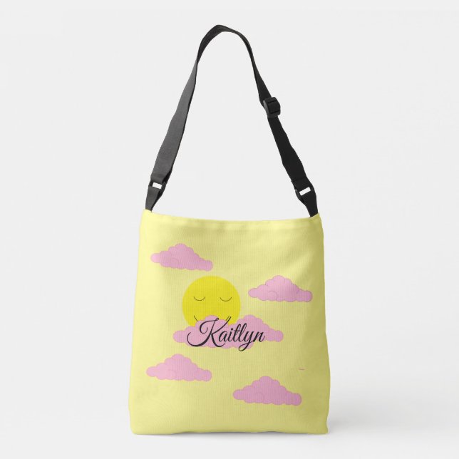 Bolsa Ajustável Sol Nascente com Nuvens Rosadas: Amarelo   (Verso)