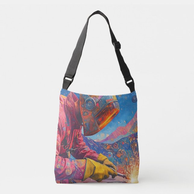 Bolsa Ajustável Soldador Cósmico - Impressão de Arte de Soldadura  (Frente)