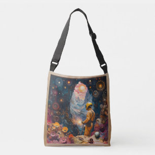 Bolsa Ajustável Soldador Cósmico na Paisagem Floral do Sonho - Art