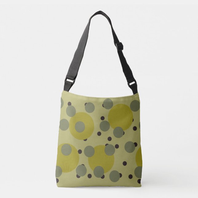 Bolsa Ajustável Sonho de Abacate Retro Círculos Atômicos de 1970  (Frente)