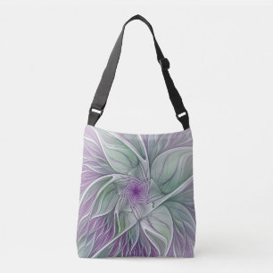 Bolsa Ajustável Sonho De Flor, Arte Fractal Verde Abstrato
