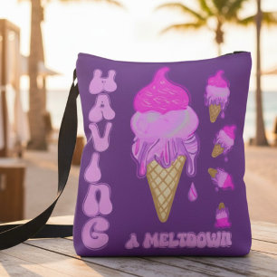 Bolsa Ajustável Sorvete Rosa e Roxo Engraçado