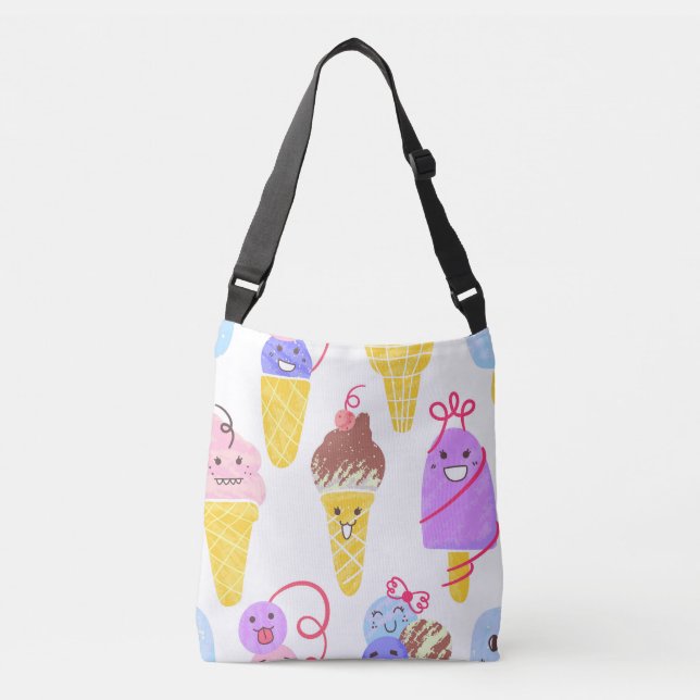 Bolsa Ajustável Sorvetes Kawaii, um padrão bonito e perfeito. (Frente)