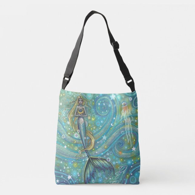 Bolsa Ajustável Sparkles Mermaid Fantasy Art de Molly Harrison (Verso)