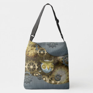 Bolsa Ajustável Steampunk, coruja   mecânica impressionante