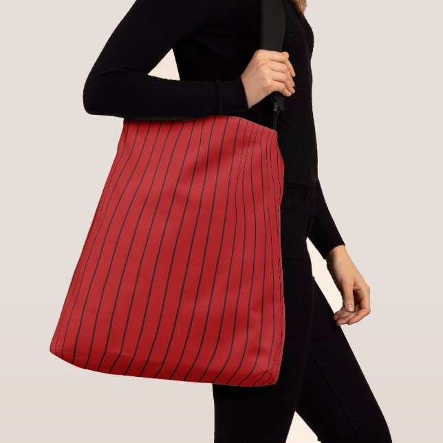 Bolsa Ajustável Stripes Negra e Vermelha (Close Up)