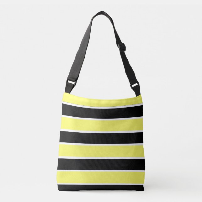 Bolsa Ajustável Stripes Pretas, Amarelas e Brancas (Frente)