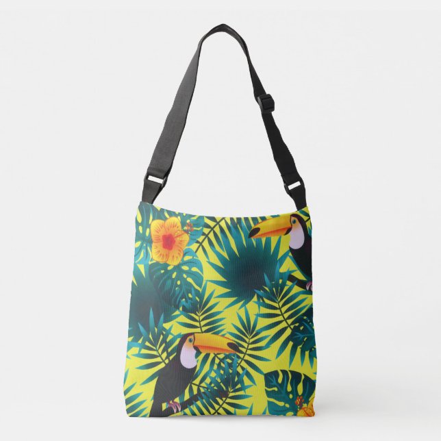 Bolsa Ajustável Summer Greenerey Tropical Toucan Jungle Foliage (Frente)