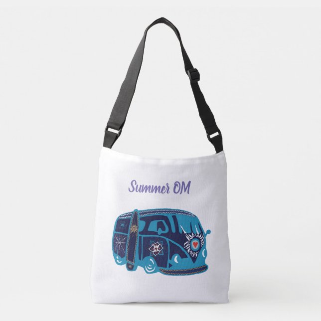 Bolsa Ajustável Summer Om Hippie Van Cross Body Bag (Frente)
