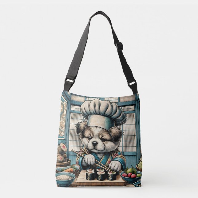 Bolsa Ajustável Sushi Chef Puppy Adorável (Frente)
