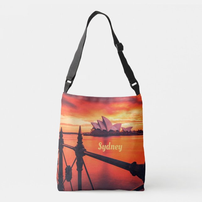 Bolsa Ajustável Sydney Austrália Opera House Orange Sky (Verso)