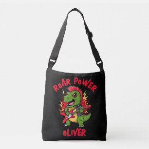 Bolsa Ajustável T-Rex Dinossauro de Rock Punk Tocando Guitarra Elé
