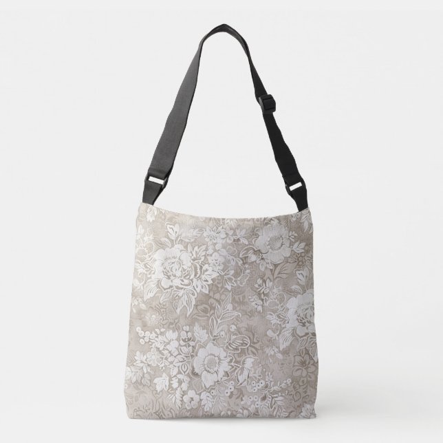 Bolsa Ajustável Tan e Cream Floral (Frente)