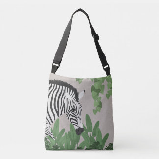 Bolsa Ajustável Tapeçaria de parede com zebra entre folhas