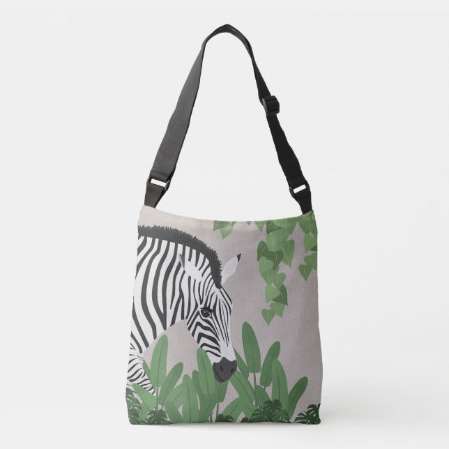 Bolsa Ajustável Tapeçaria de parede com zebra entre folhas (Frente)