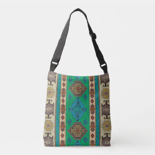 Bolsa Ajustável Tapete Kilim Verde Antigo Oriental Único