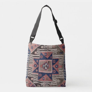 Bolsa Ajustável Tapete Kilim Vermelho Antigo Oriental