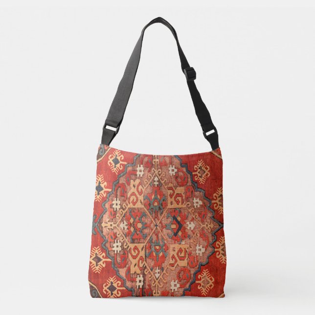 Bolsa Ajustável Tapete Turco Antigo Kilim (Frente)