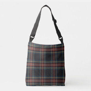 Bolsa Ajustável Tartan All-Over-Impressão Cross Body Bag, Médio