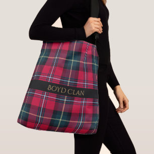 Bolsa Ajustável Tartan vermelho com nome ou iniciais