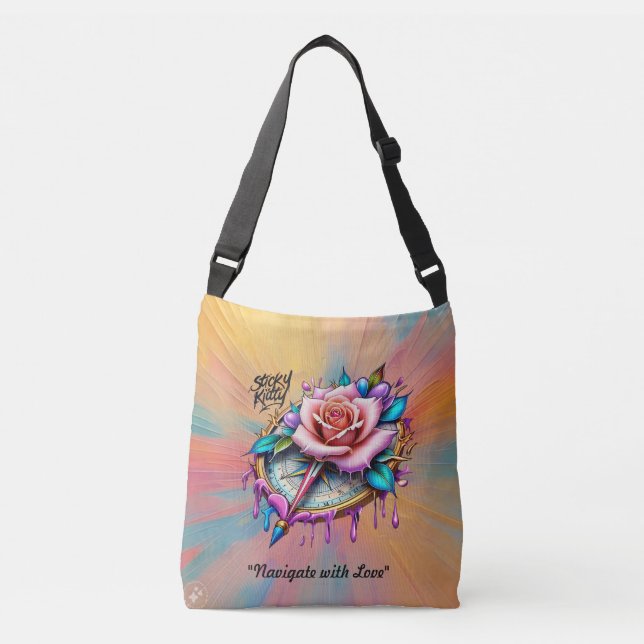 Bolsa Ajustável "Tatuagem de Compass de Amor Eterno" (Frente)