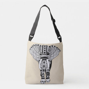 Bolsa Ajustável Taupe de Elefante Boêmia Negra