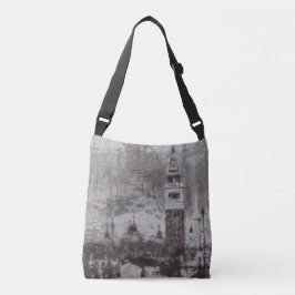 Bolsa Ajustável Taupe e Cyan Distress Skyline Veneice Itália