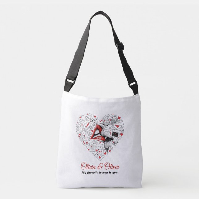 Bolsa Ajustável Teacher My Favorite Lesson Valentine (Frente)