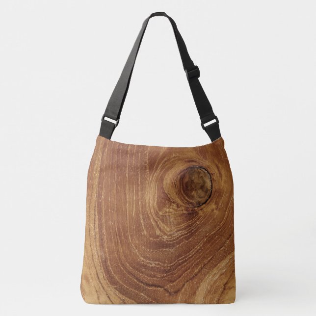 Bolsa Ajustável Teak Rustic Wood Grain Brown Nature Patterna Foto (Frente)