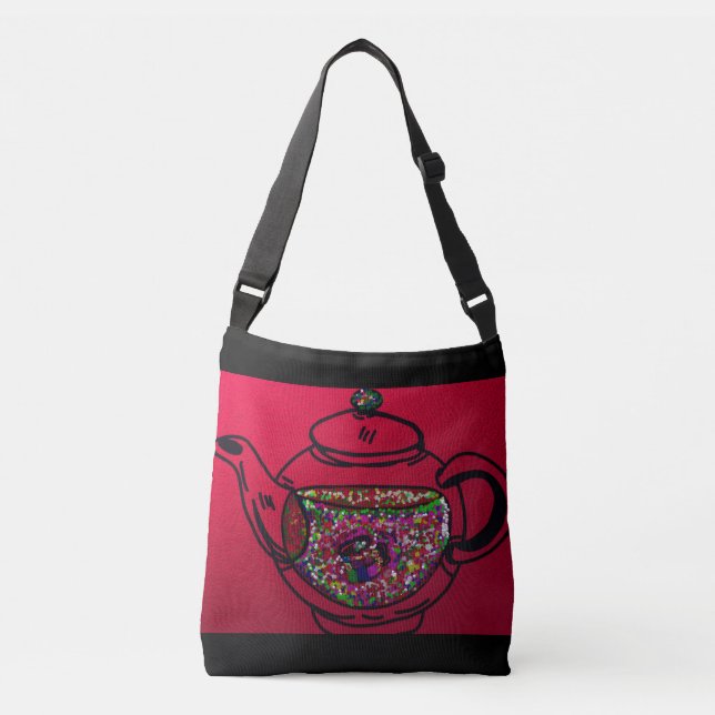 Bolsa Ajustável Teapot of Flowers  (Frente)