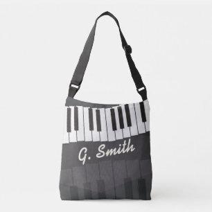 Bolsa Ajustável Teclado Piano Preto e Branco Personalizado. Adicio