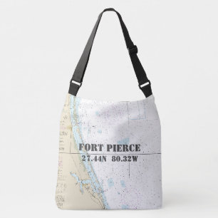 Bolsa Ajustável Tema náutico da longitude da latitude de Fort