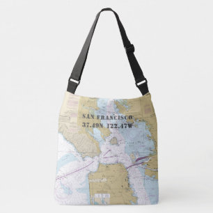 Bolsa Ajustável Tema náutico da longitude da latitude de San
